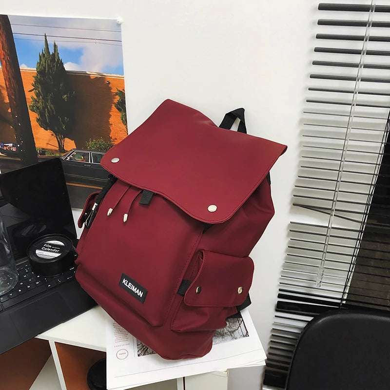 Stylish Maroon Backpack With Multiple Storage Pockets on Luulla