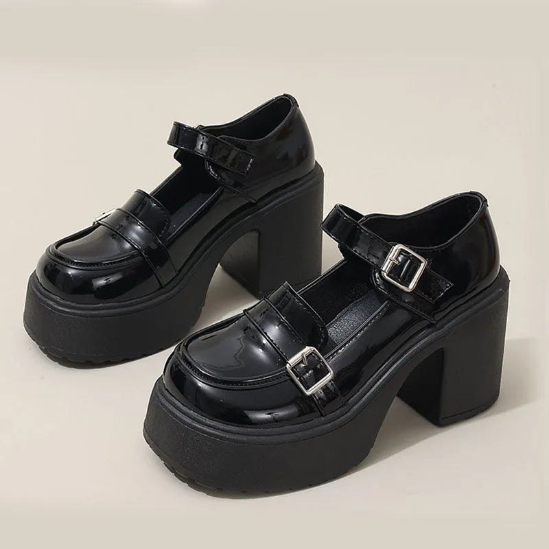 High Heel Black Platform Mary Jane Shoes on Luulla