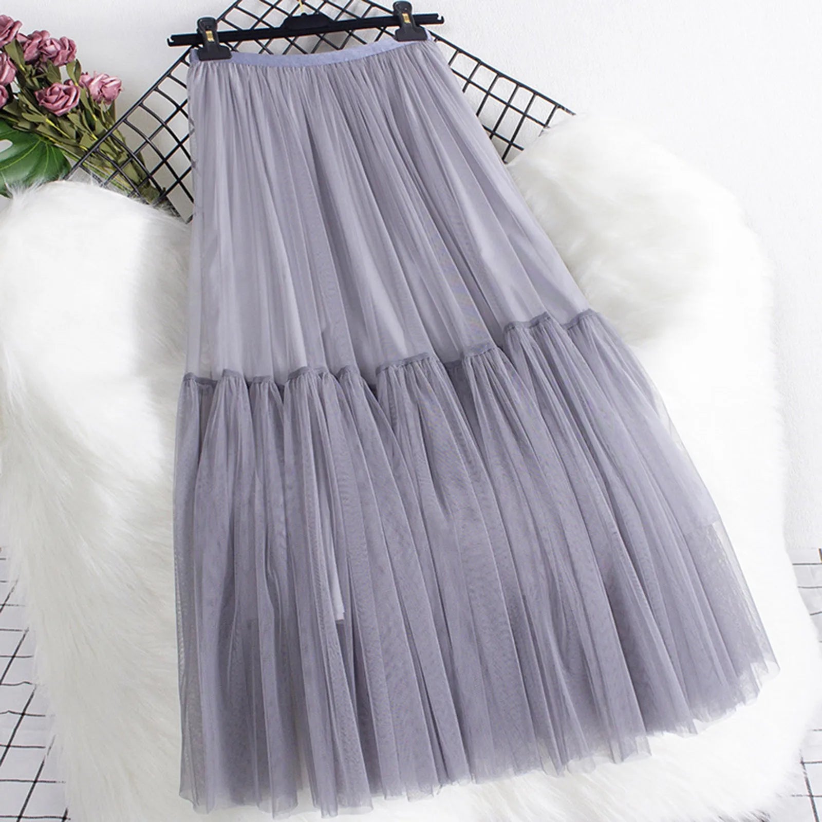 Flowy Grey Tulle Gown Perfect For Events on Luulla
