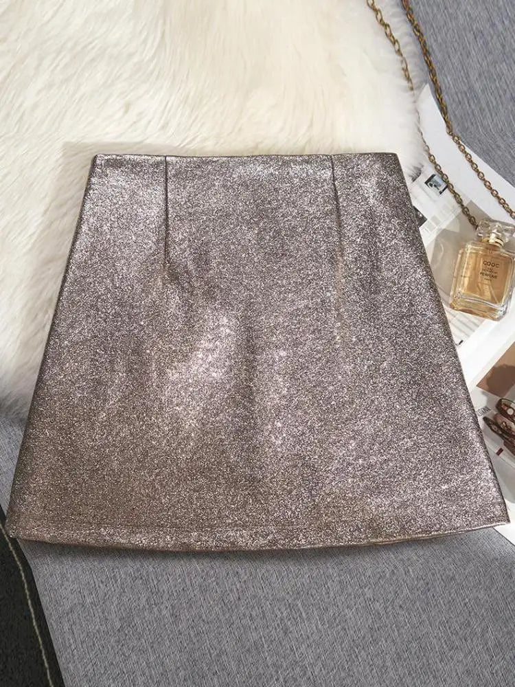 Gold metallic skirt