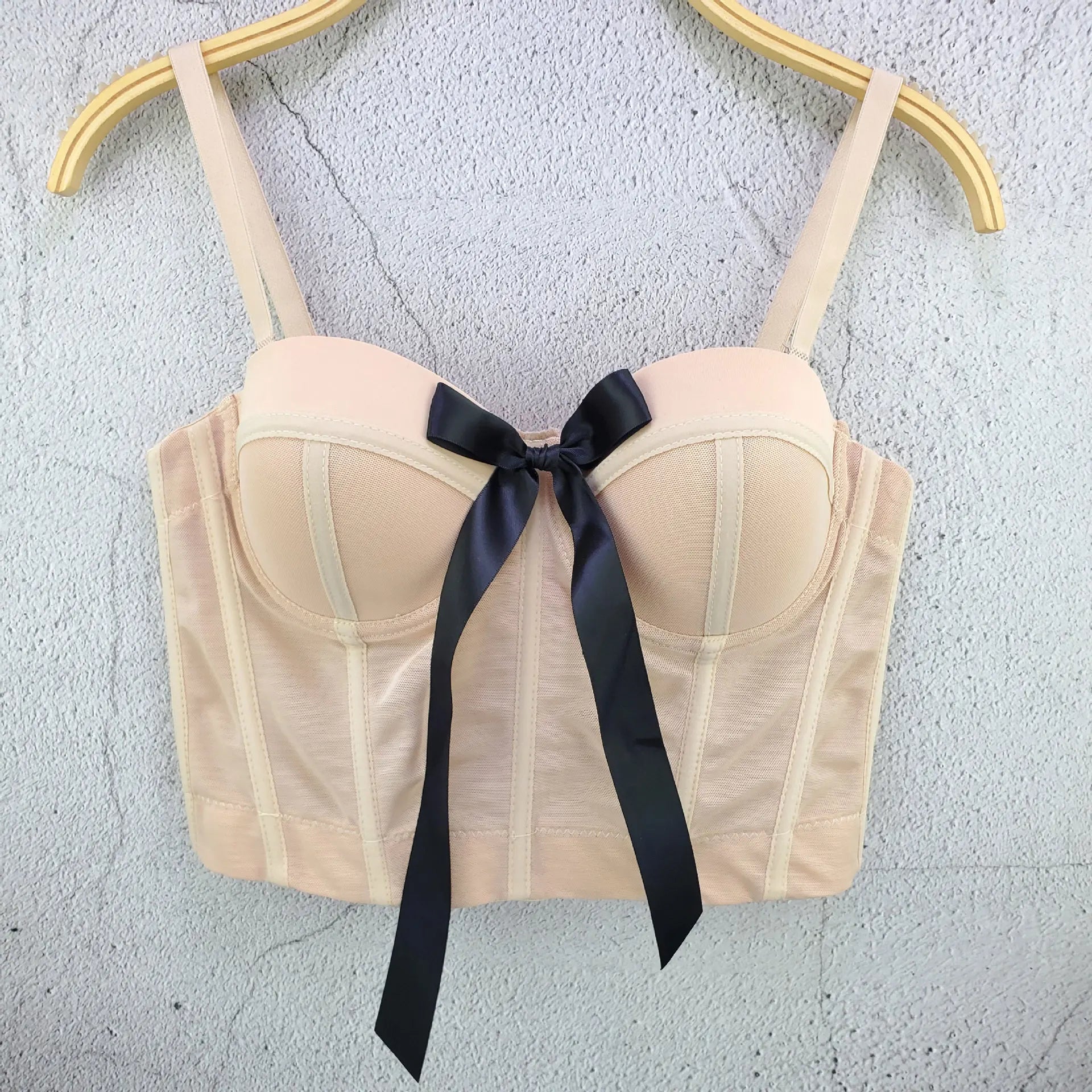 Billie eco leather nude corset top