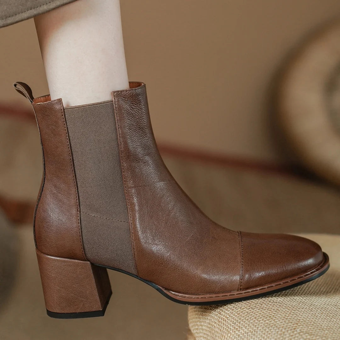 MMShoes Love the Journey Stacked Heel Chelsea Boot in Chestnut